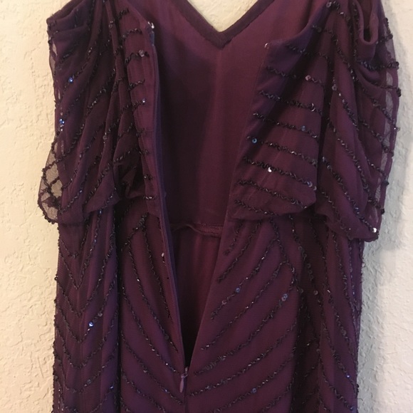 ADRIANNA PAPELL Art Deco Beaded Blouson Gown Dress - Picture 13 of 14